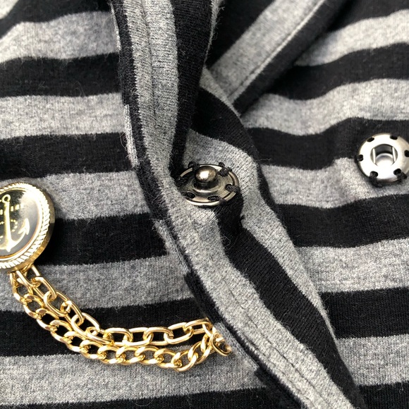 Caché Nautical Striped Blazer Size 12 - Picture 5 of 8